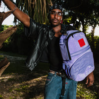 SPRAYGROUND® BACKPACK NOOO WAY!!! A REVERSIBLE BACKPACK - PURPLE VELOUR TO OG SHARKS IN PARIS BACKPACK