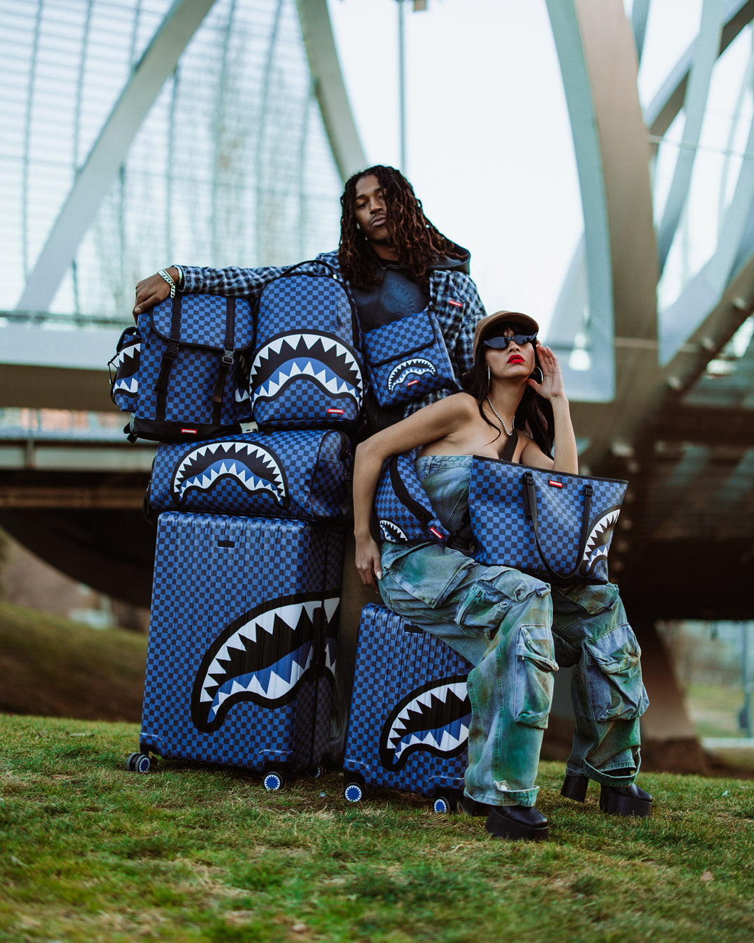 SPRAYGROUND® SLING MIDNIGHT MAGIC SHARKS IN PARIS MESSENGER SLING BAG