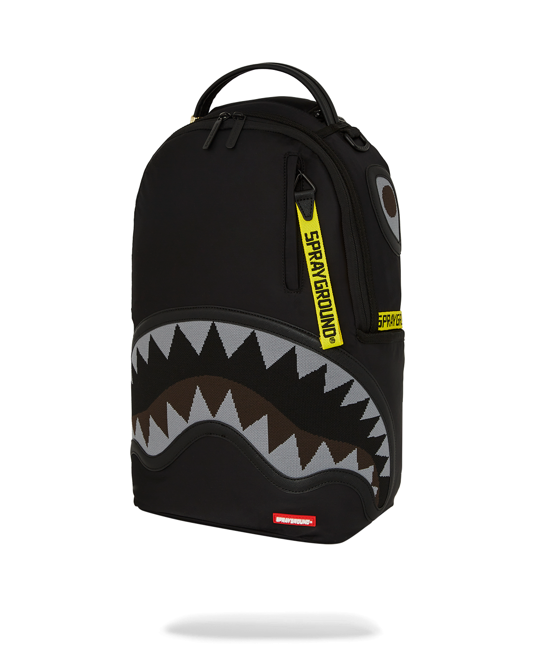 SPRAYGROUND® BACKPACK SHARK CENTRAL YELLOW TAPE DLX SATIN BACKPACK