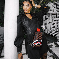 SPRAYGROUND® SLING SAWTOOTH SHARKS IN PARIS ONE-STRAP SLING