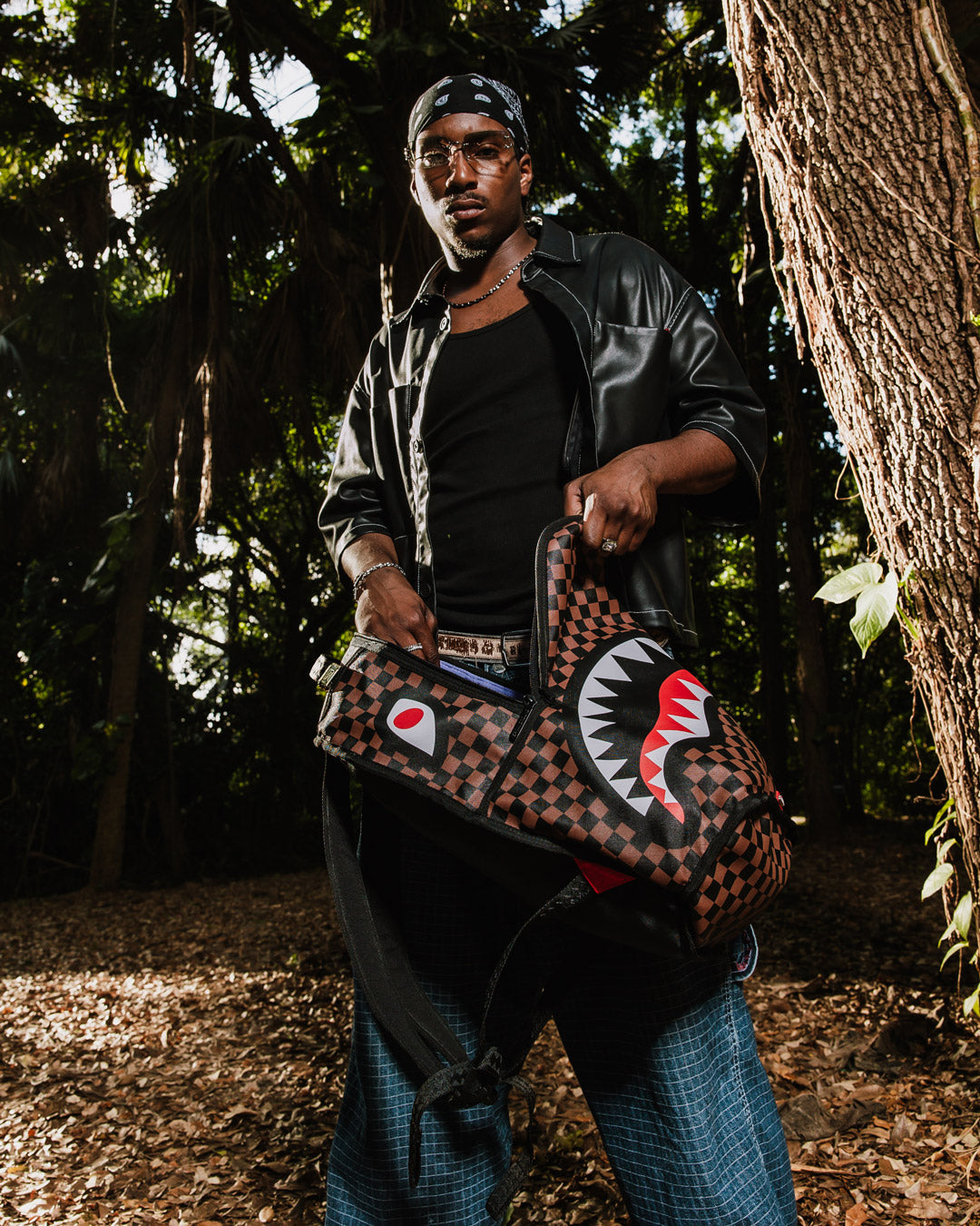 SPRAYGROUND® BACKPACK NOOO WAY!!! A REVERSIBLE BACKPACK - PURPLE VELOUR TO OG SHARKS IN PARIS BACKPACK