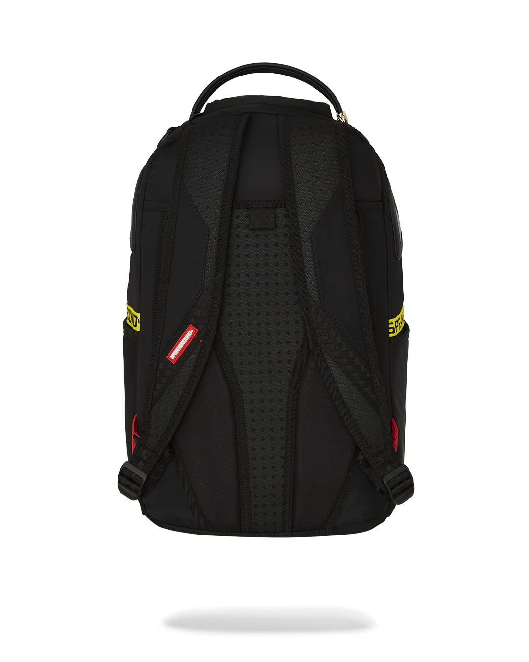 SPRAYGROUND® BACKPACK SHARK CENTRAL YELLOW TAPE DLX SATIN BACKPACK