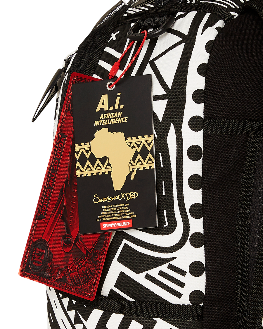 SPRAYGROUND® BACKPACK A.I. AFRICAN INTELLIGENCE THE SKYHAWK BACKPACK - SANDFLOWER COLLAB