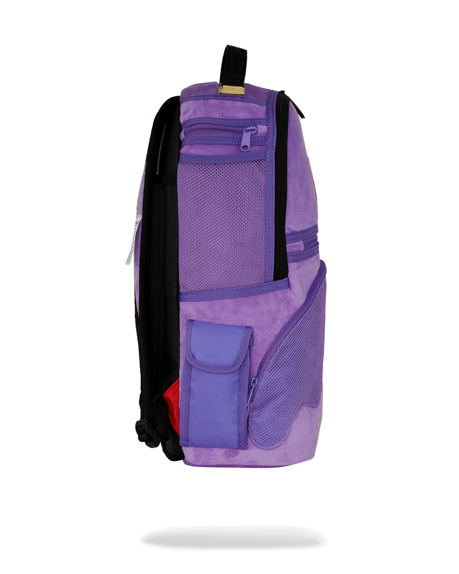 SPRAYGROUND® BACKPACK NOOO WAY!!! A REVERSIBLE BACKPACK - PURPLE VELOUR TO OG SHARKS IN PARIS BACKPACK