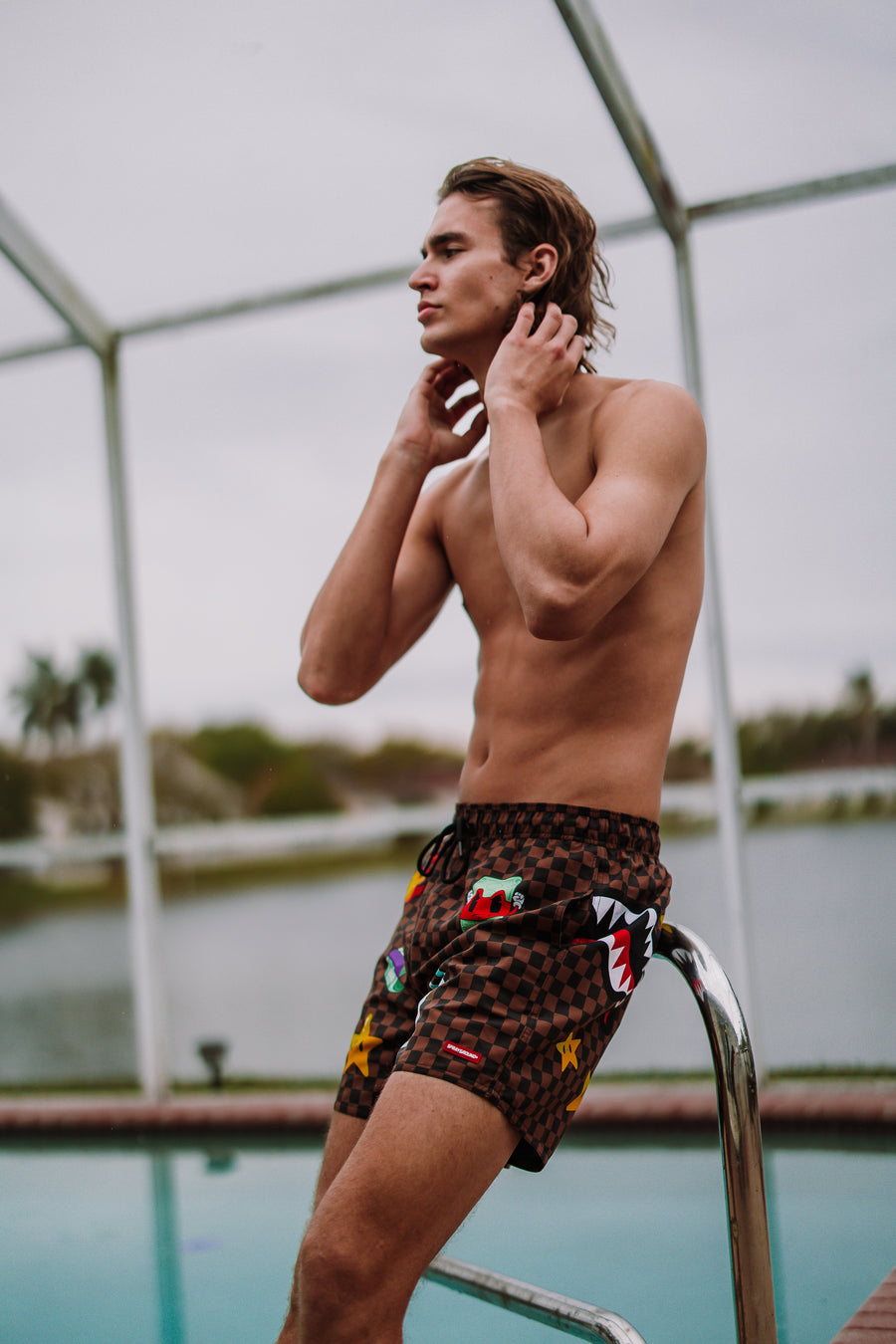 SPRAYGROUND® SWIM PARIS PATCH SWIM SHORTS