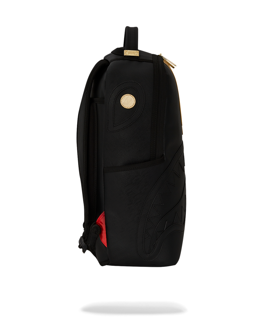 SPRAYGROUND® BACKPACK GOLD AND BLACK RACING STRIPES BACKPACK