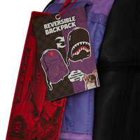 SPRAYGROUND® BACKPACK NOOO WAY!!! A REVERSIBLE BACKPACK - PURPLE VELOUR TO OG SHARKS IN PARIS BACKPACK