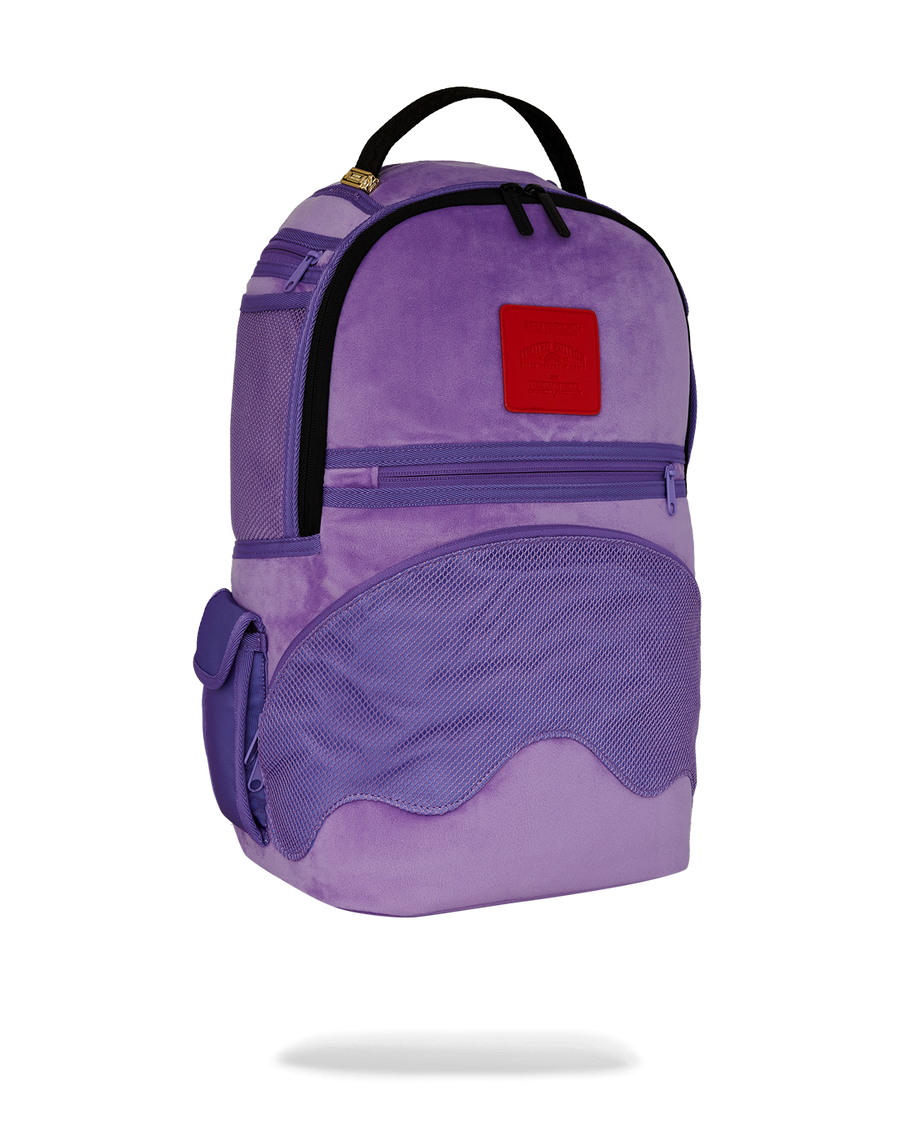 SPRAYGROUND® BACKPACK NOOO WAY!!! A REVERSIBLE BACKPACK - PURPLE VELOUR TO OG SHARKS IN PARIS BACKPACK