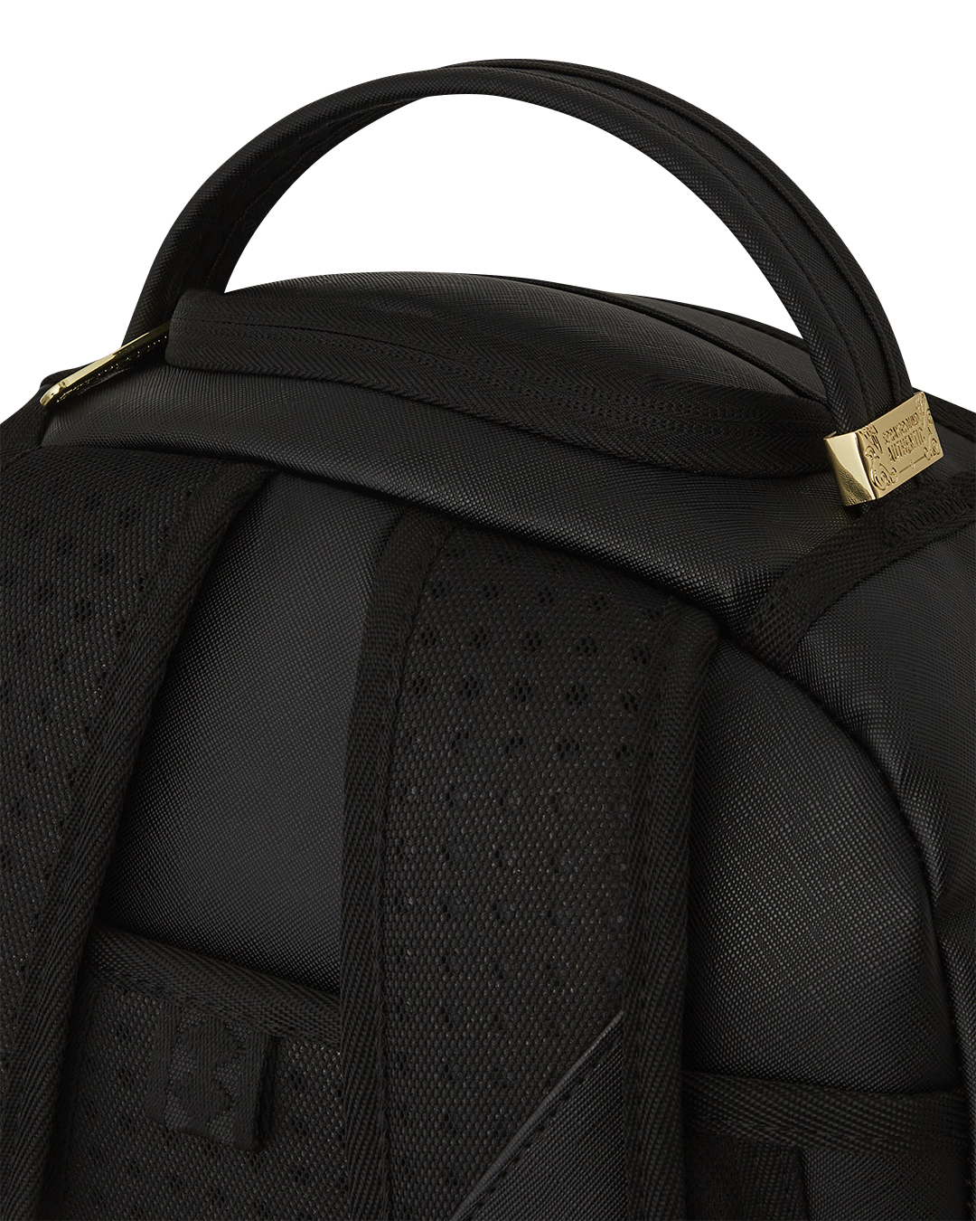 SPRAYGROUND® BACKPACK GOLD AND BLACK RACING STRIPES BACKPACK