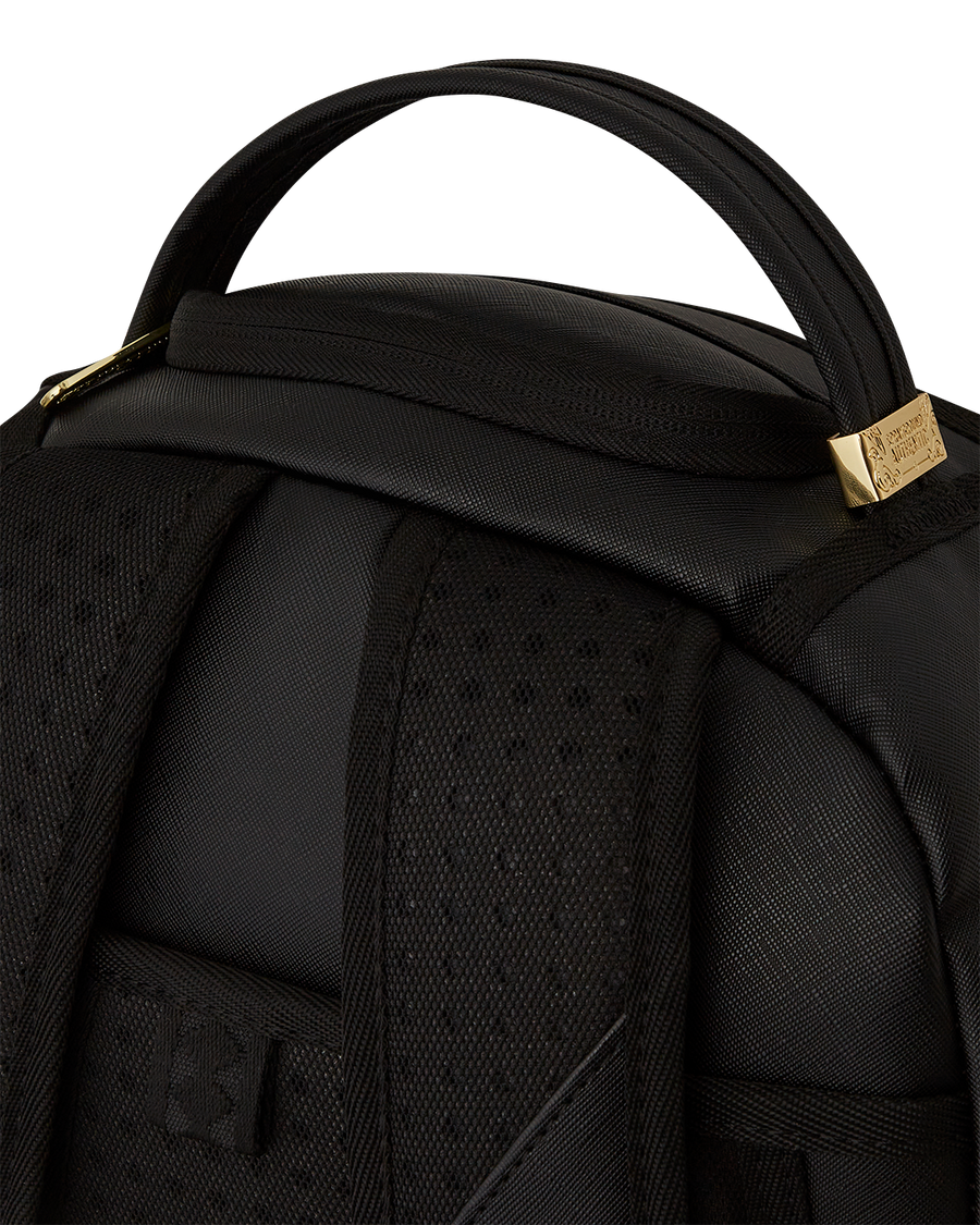 SPRAYGROUND® BACKPACK GOLD AND BLACK RACING STRIPES BACKPACK