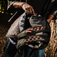 SPRAYGROUND® BACKPACK NOOO WAY!!! A REVERSIBLE BACKPACK - PURPLE VELOUR TO OG SHARKS IN PARIS BACKPACK