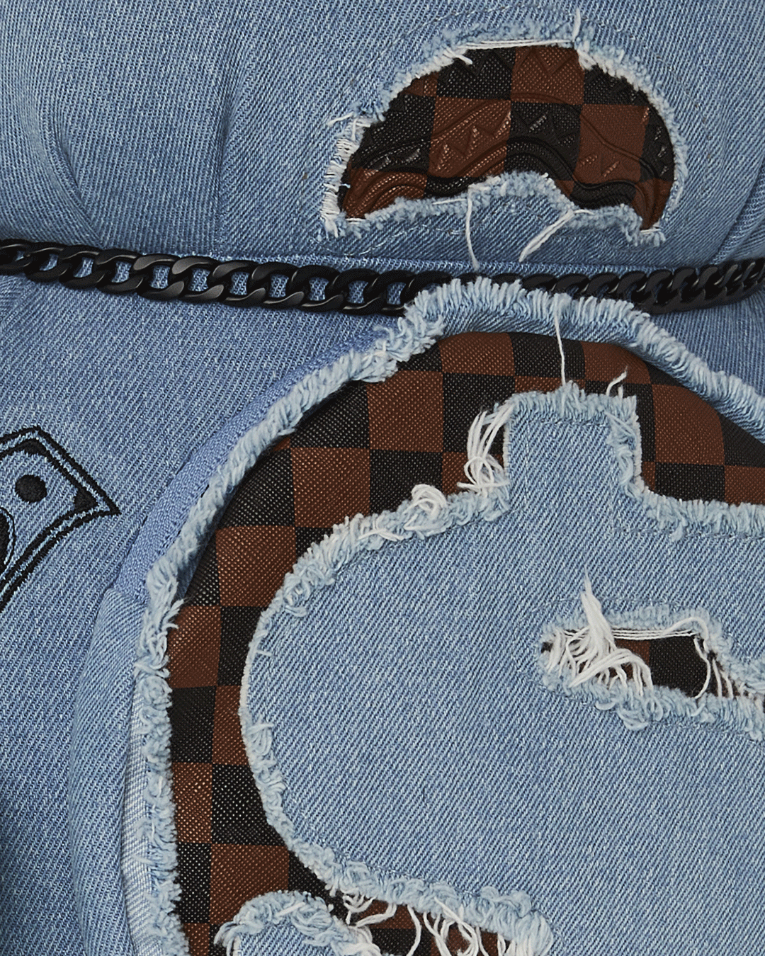 SPRAYGROUND® BACKPACK DENIM SHARK MONEYBEAR TEDDY BEAR