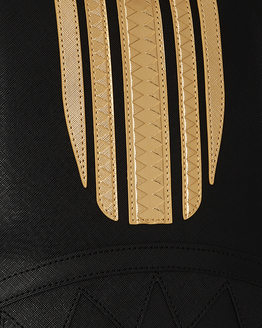 SPRAYGROUND® BACKPACK GOLD AND BLACK RACING STRIPES BACKPACK