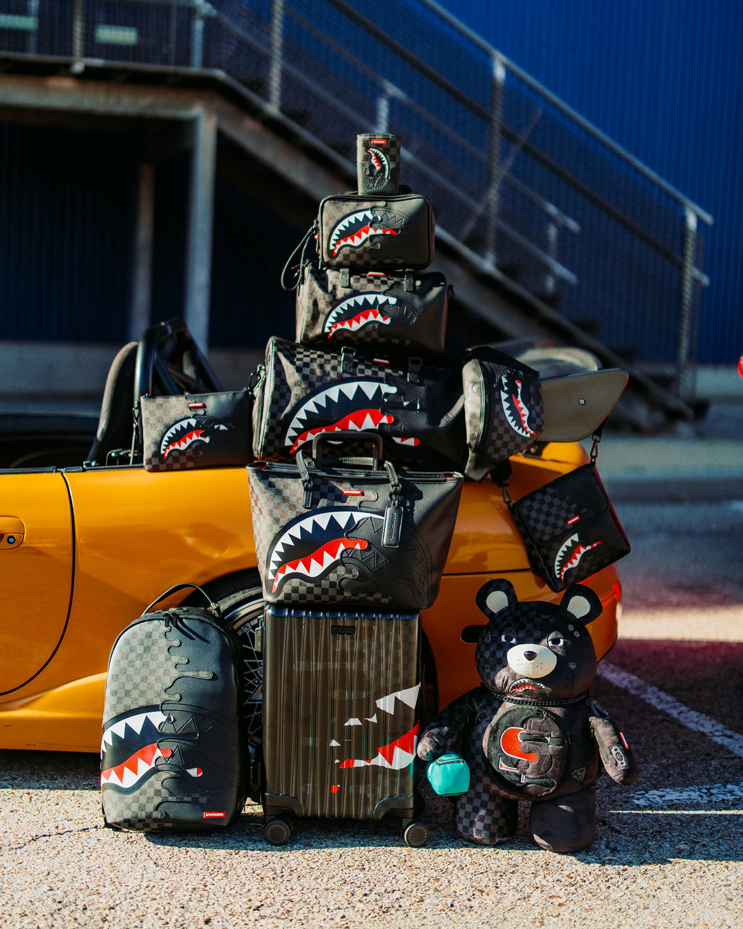 SPRAYGROUND® LUGGAGE UNFINISHED SHARK HARD SHELL CARRY-ON LUGGAGE