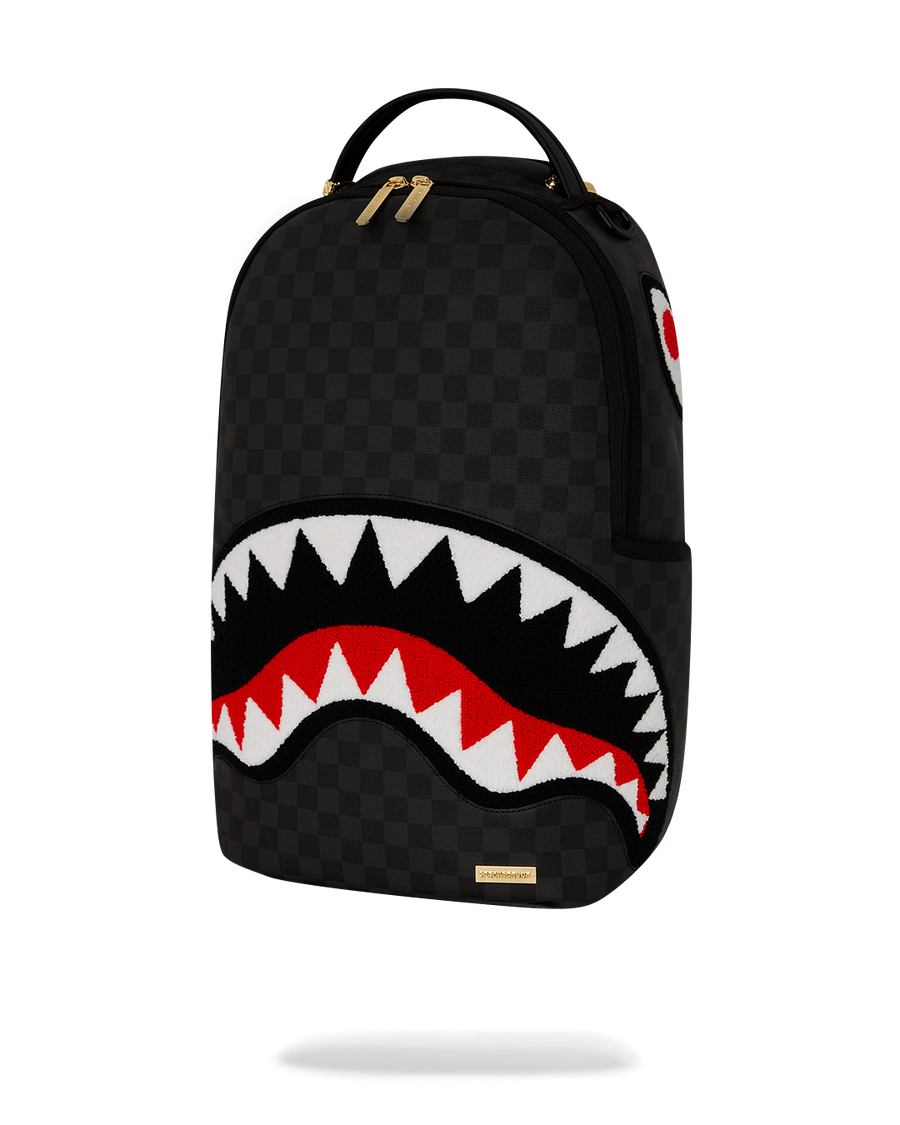 SPRAYGROUND® BACKPACK LIGHTS OUT SHARKS IN PARIS CHENILLE SHARK BACKPACK