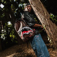 SPRAYGROUND® BACKPACK NOOO WAY!!! A REVERSIBLE BACKPACK - PURPLE VELOUR TO OG SHARKS IN PARIS BACKPACK