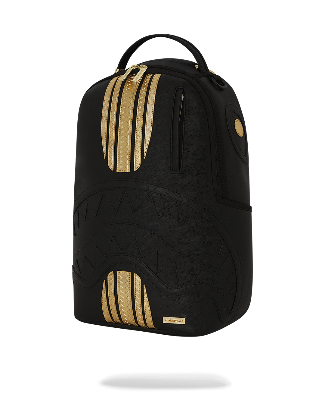 SPRAYGROUND® BACKPACK GOLD AND BLACK RACING STRIPES BACKPACK