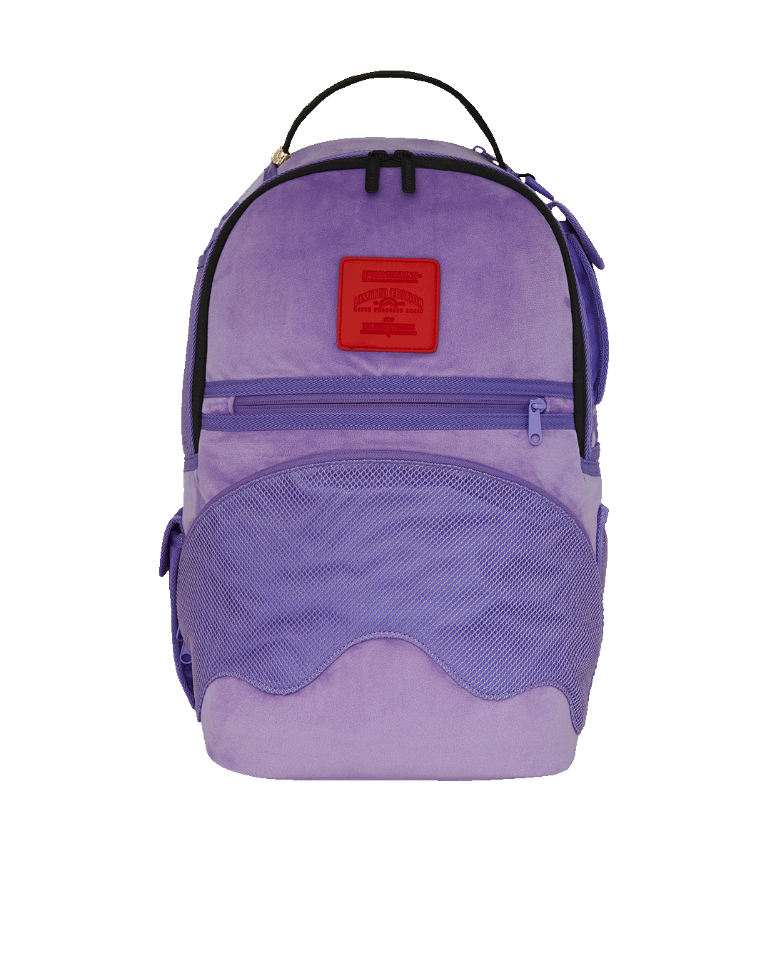 SPRAYGROUND® BACKPACK NOOO WAY!!! A REVERSIBLE BACKPACK - PURPLE VELOUR TO OG SHARKS IN PARIS BACKPACK