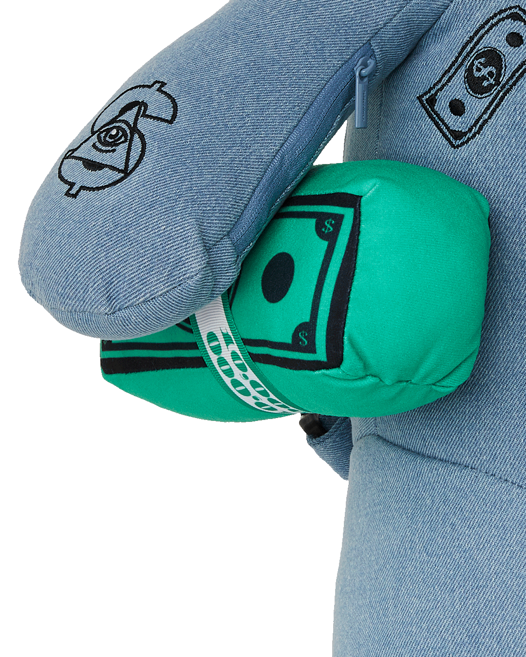 SPRAYGROUND® BACKPACK DENIM SHARK MONEYBEAR TEDDY BEAR