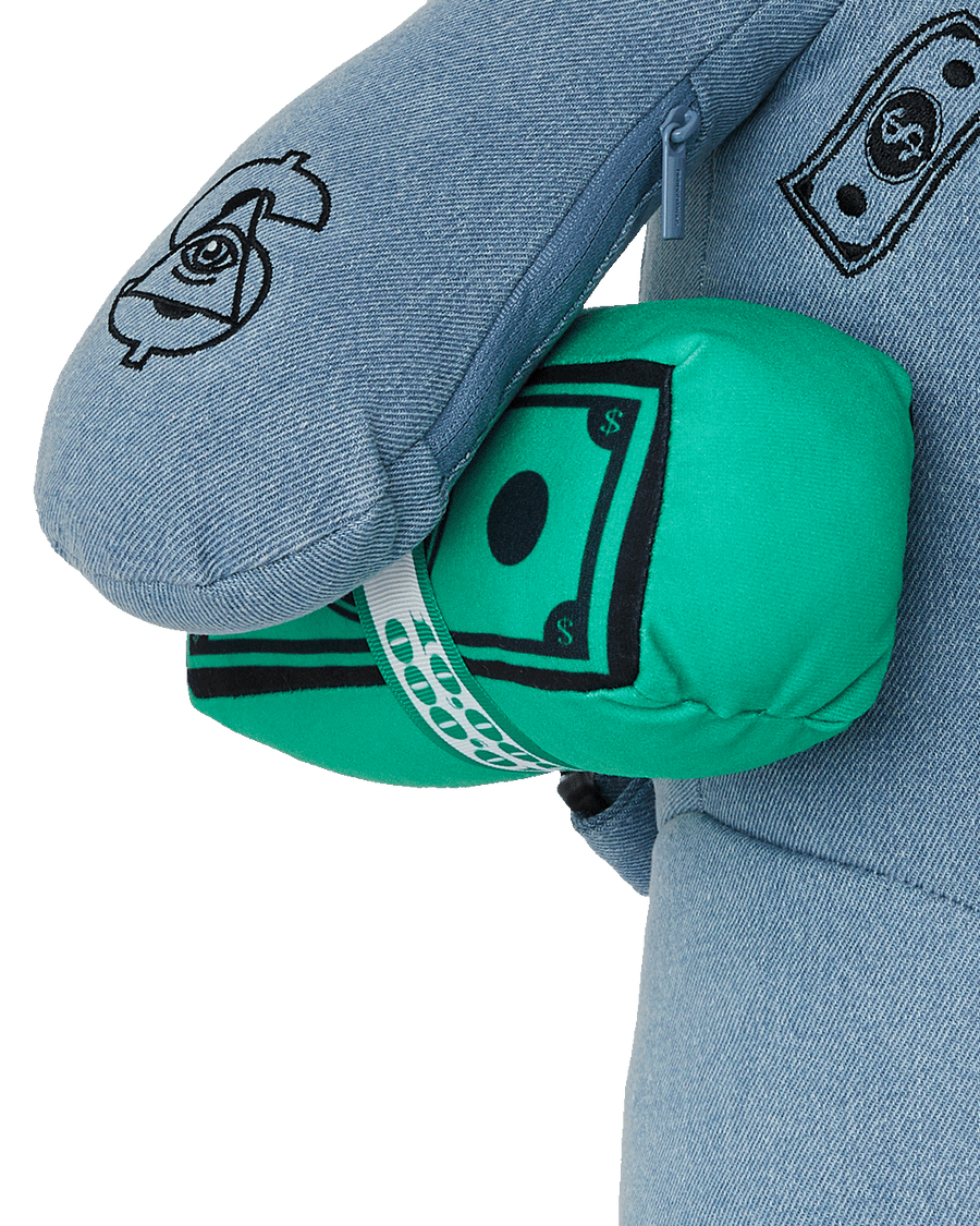 SPRAYGROUND® BACKPACK DENIM SHARK MONEYBEAR TEDDY BEAR