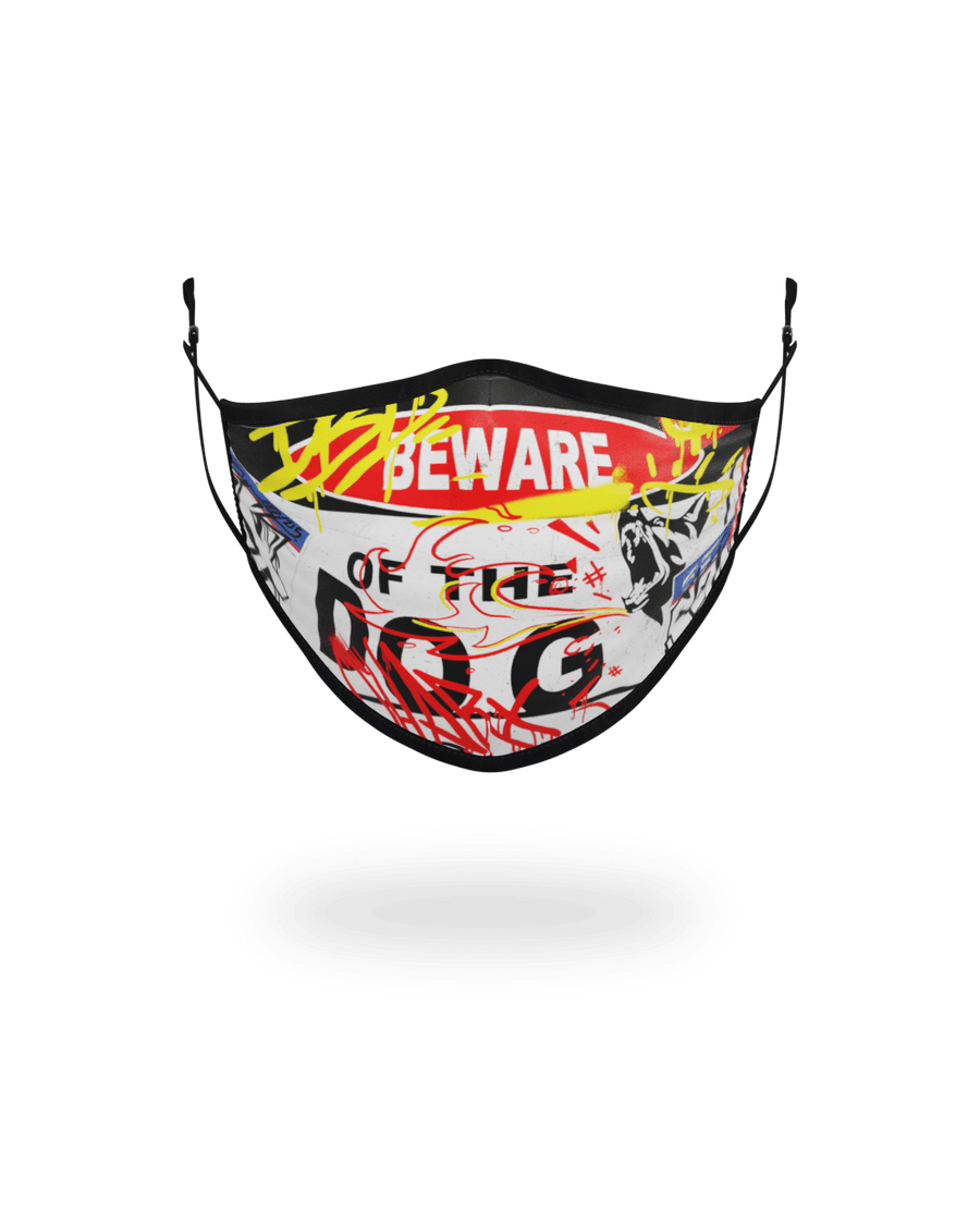 SPRAYGROUND® FASHION MASK ADULT BEWARE OF THE DOG FORM-FITTING FACE MASK