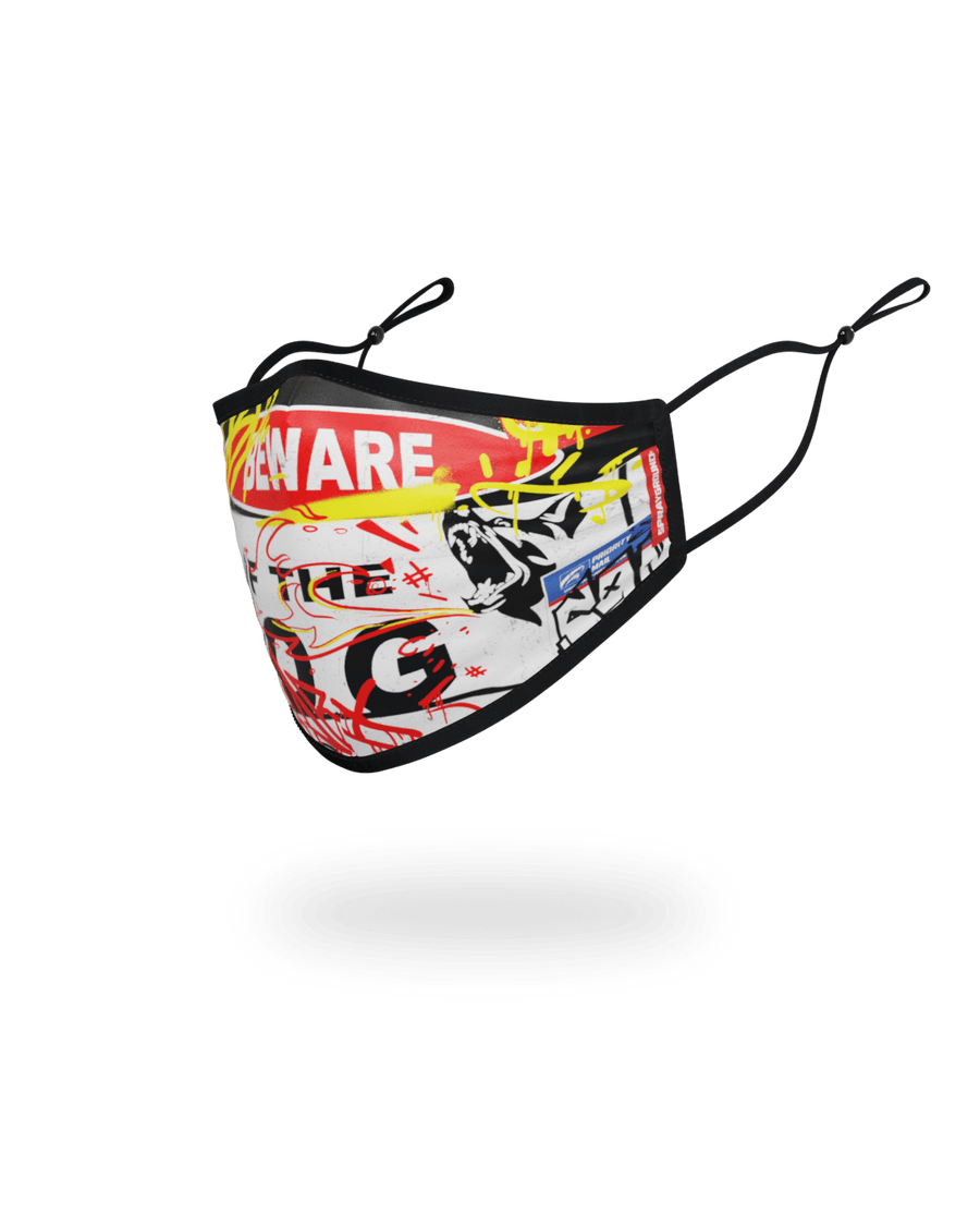 SPRAYGROUND® FASHION MASK ADULT BEWARE OF THE DOG FORM-FITTING FACE MASK