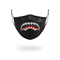 SPRAYGROUND® FASHION MASK ADULT SHARK LOGO (BLACK) FORM-FITTING FACE MASK