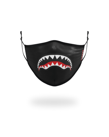 SPRAYGROUND® FASHION MASK ADULT SHARK LOGO (BLACK) FORM-FITTING FACE MASK