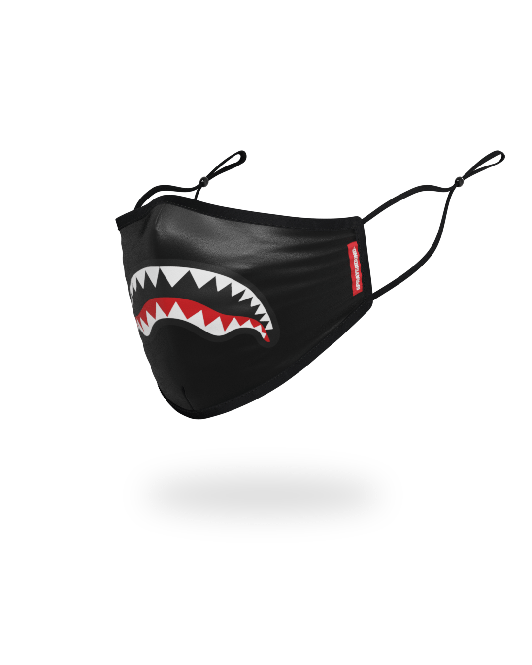 SPRAYGROUND® FASHION MASK ADULT SHARK LOGO (BLACK) FORM-FITTING FACE MASK