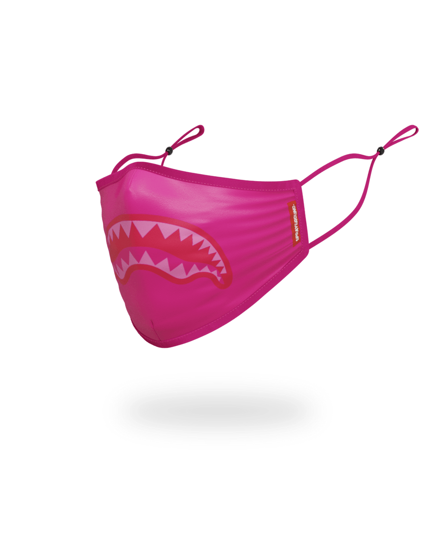 SPRAYGROUND® FASHION MASK ADULT PINK SHARK FORM-FITTING FACE MASK