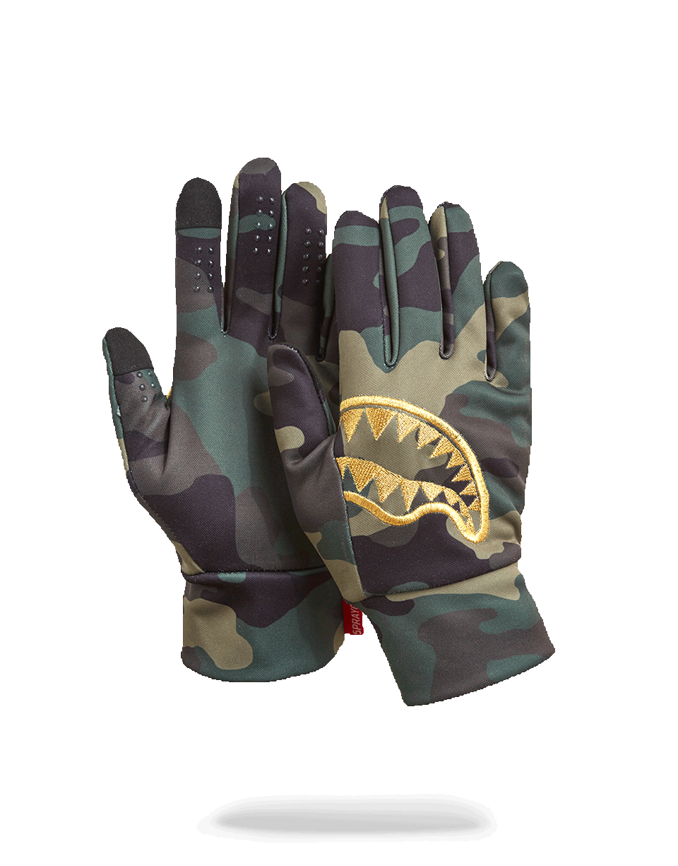 SPRAYGROUND® GLOVES GOLD STENCIL CAMO GLOVES