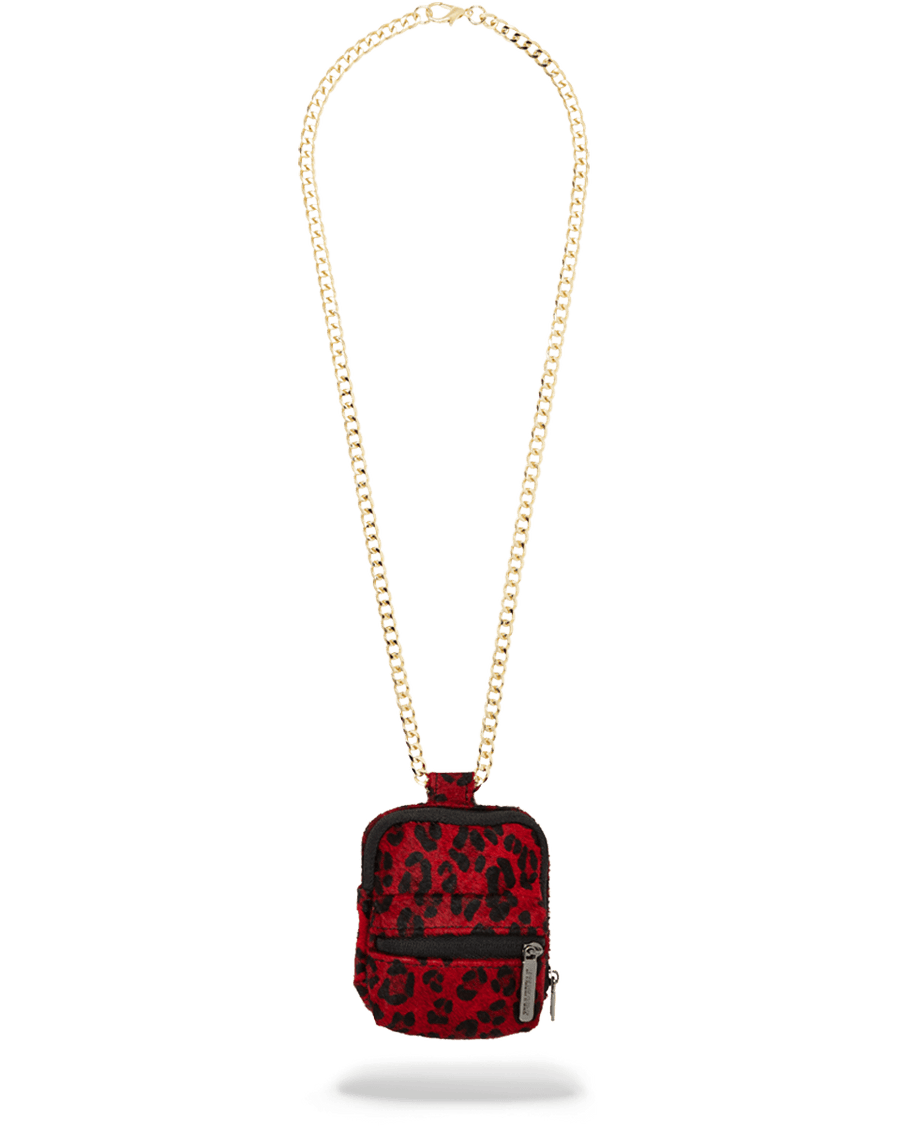 SPRAYGROUND® NECKLACE FUR RED LEOPARD BACKPACK CHAIN