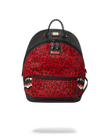 SPRAYGROUND® WOMENS BACKPACK 6-STRAP RED LEOPARD EMPRESS (PONY HAIR)