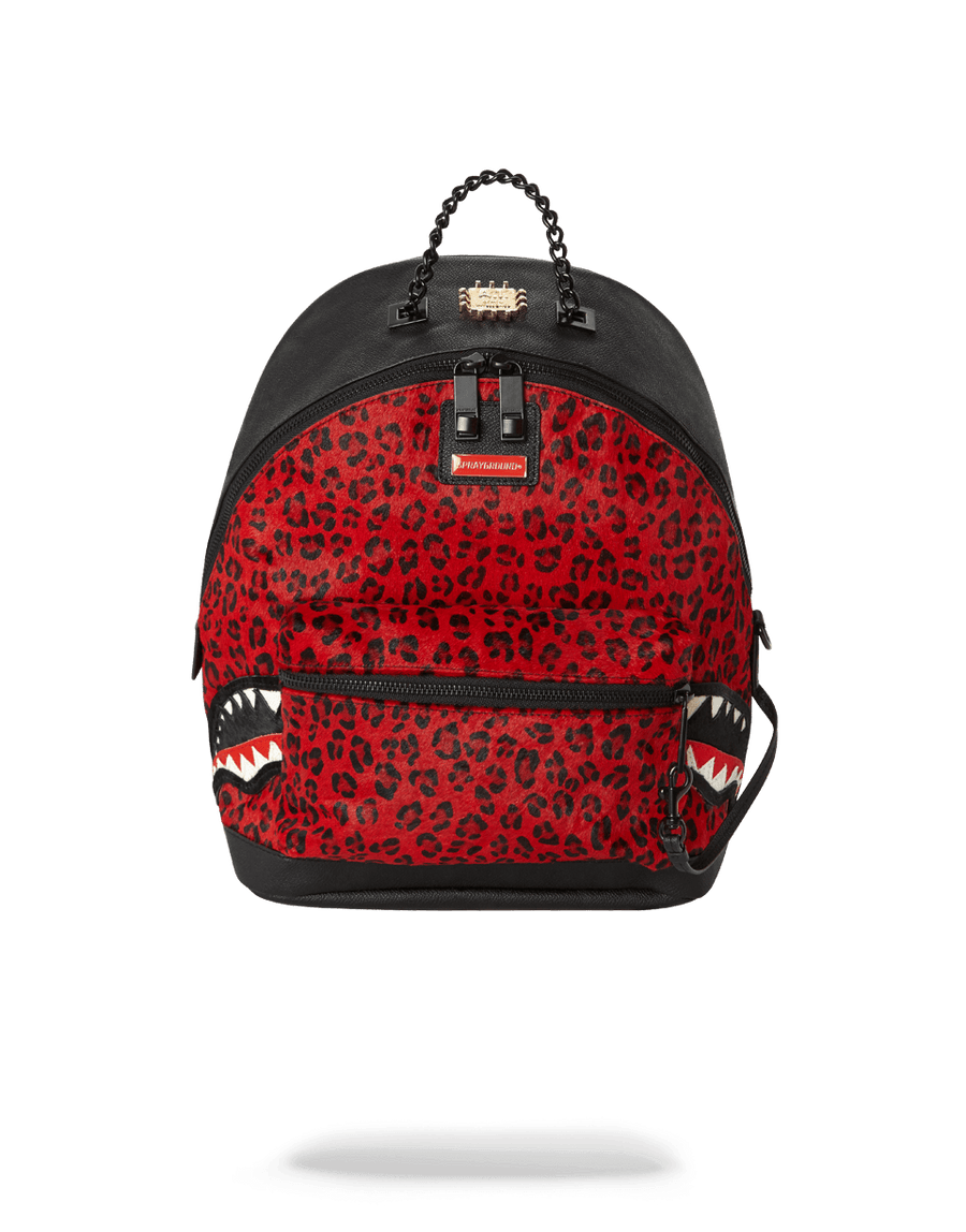 SPRAYGROUND® WOMENS BACKPACK 6-STRAP RED LEOPARD EMPRESS (PONY HAIR)