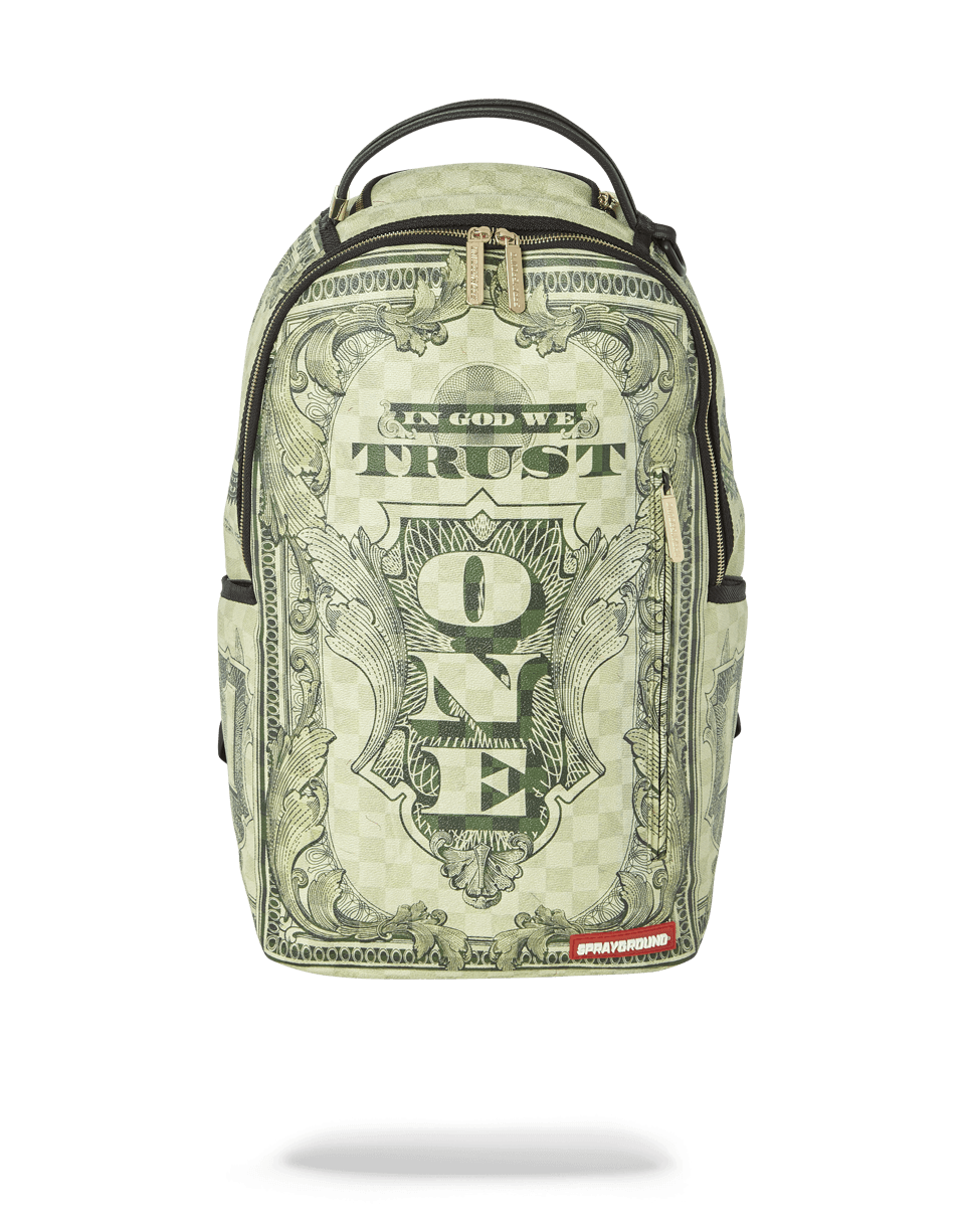 SPRAYGROUND® BACKPACK IN GOD WE TRUST GREEN BACKPACK (ONE OF ONE)