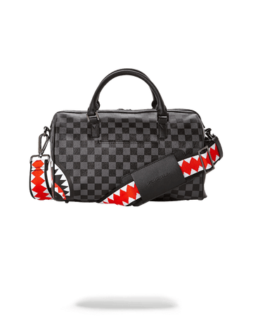 SPRAYGROUND® DUFFLE GREY CHECKERED SHARKS IN PARIS MINI DUFFLE