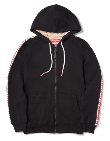 SPRAYGROUND® APPAREL SHARKTRACK TIGER MONEY ZIPUP HOODIE (BLACK)