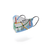 SPRAYGROUND® FASHION MASK NYC SHARK MAP MASK (FORM-FITTING)