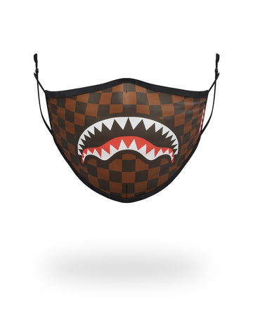 SPRAYGROUND® FASHION MASK SHARKS IN PARIS (BROWN) FORM-FITTING MASK