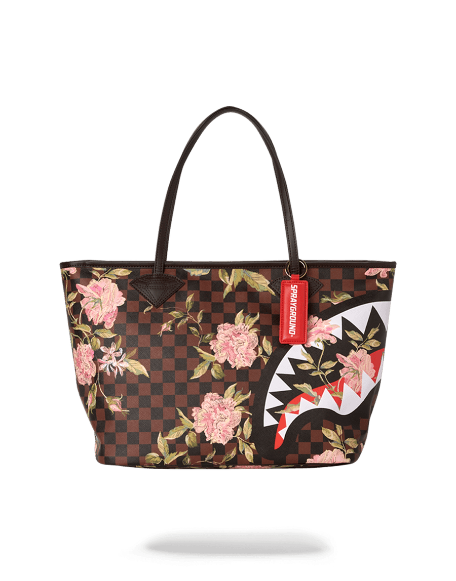 Sprayground shark flower tote bag deals