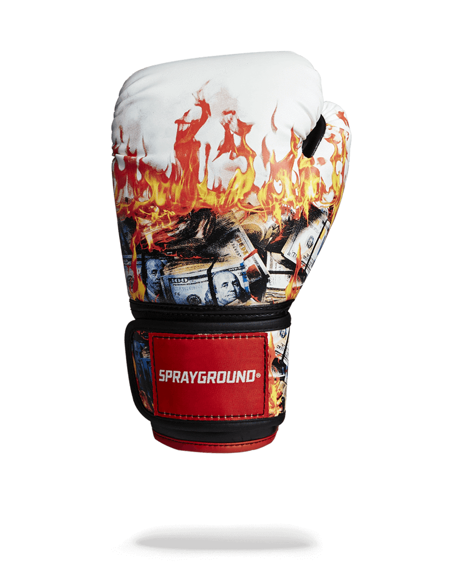 SPRAYGROUND® BOXING GLOVES WHITE FIRE MONEY BOXING GLOVES