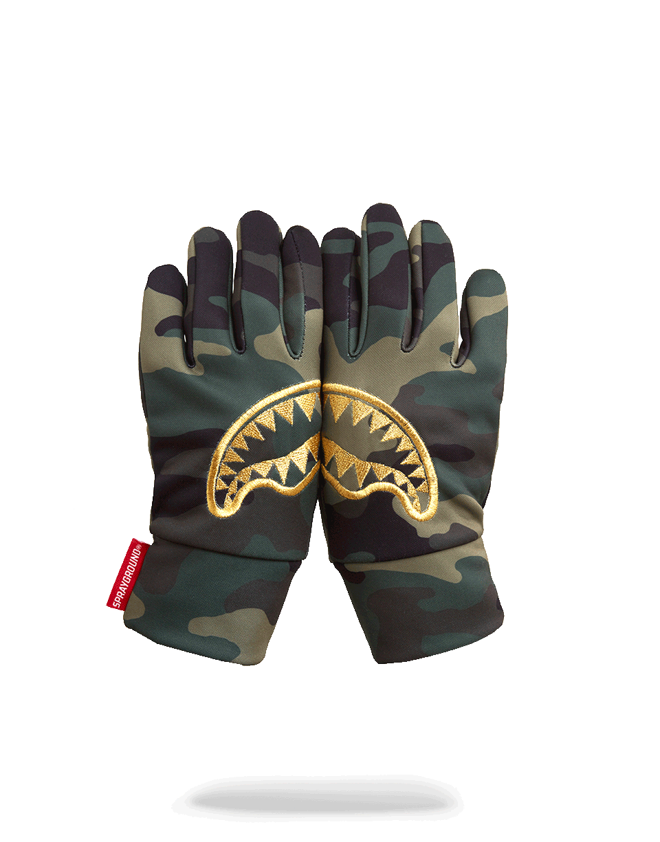 SPRAYGROUND® GLOVES GOLD STENCIL CAMO GLOVES