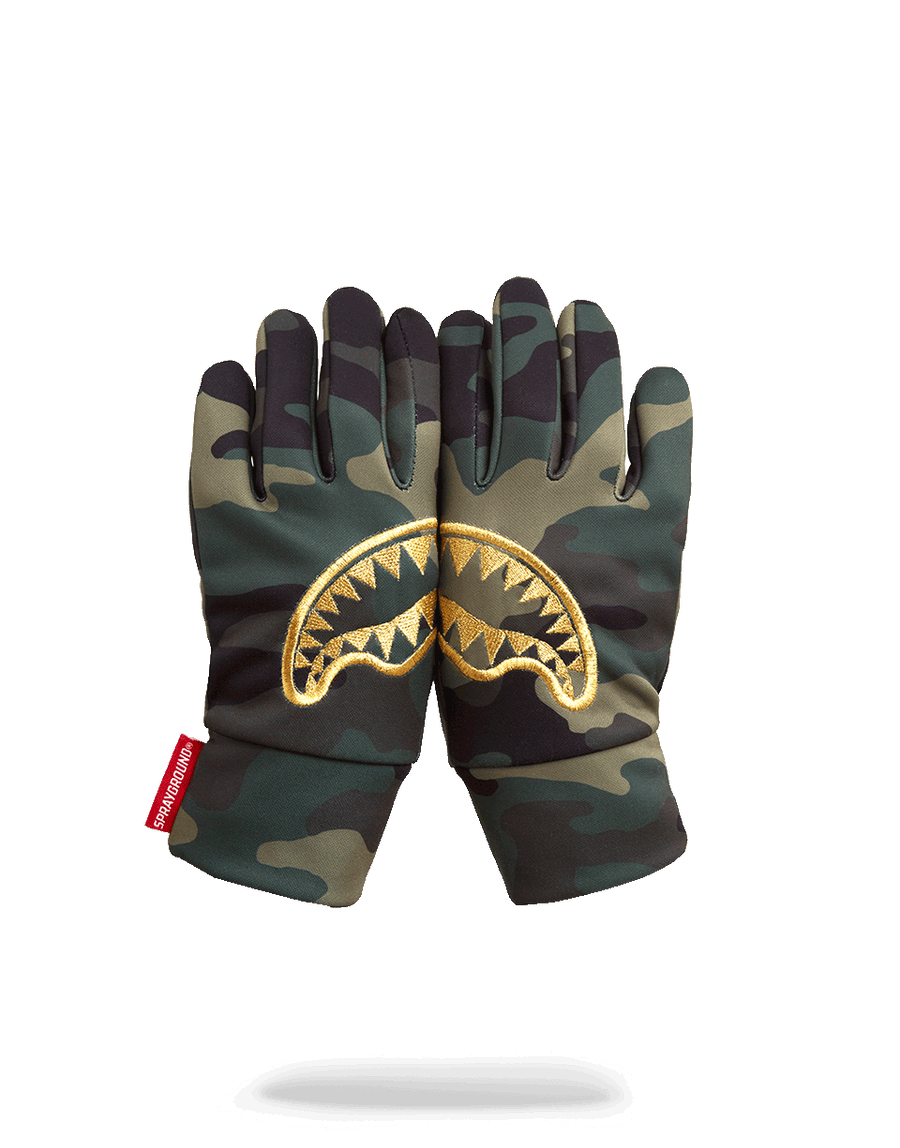 SPRAYGROUND® GLOVES GOLD STENCIL CAMO GLOVES