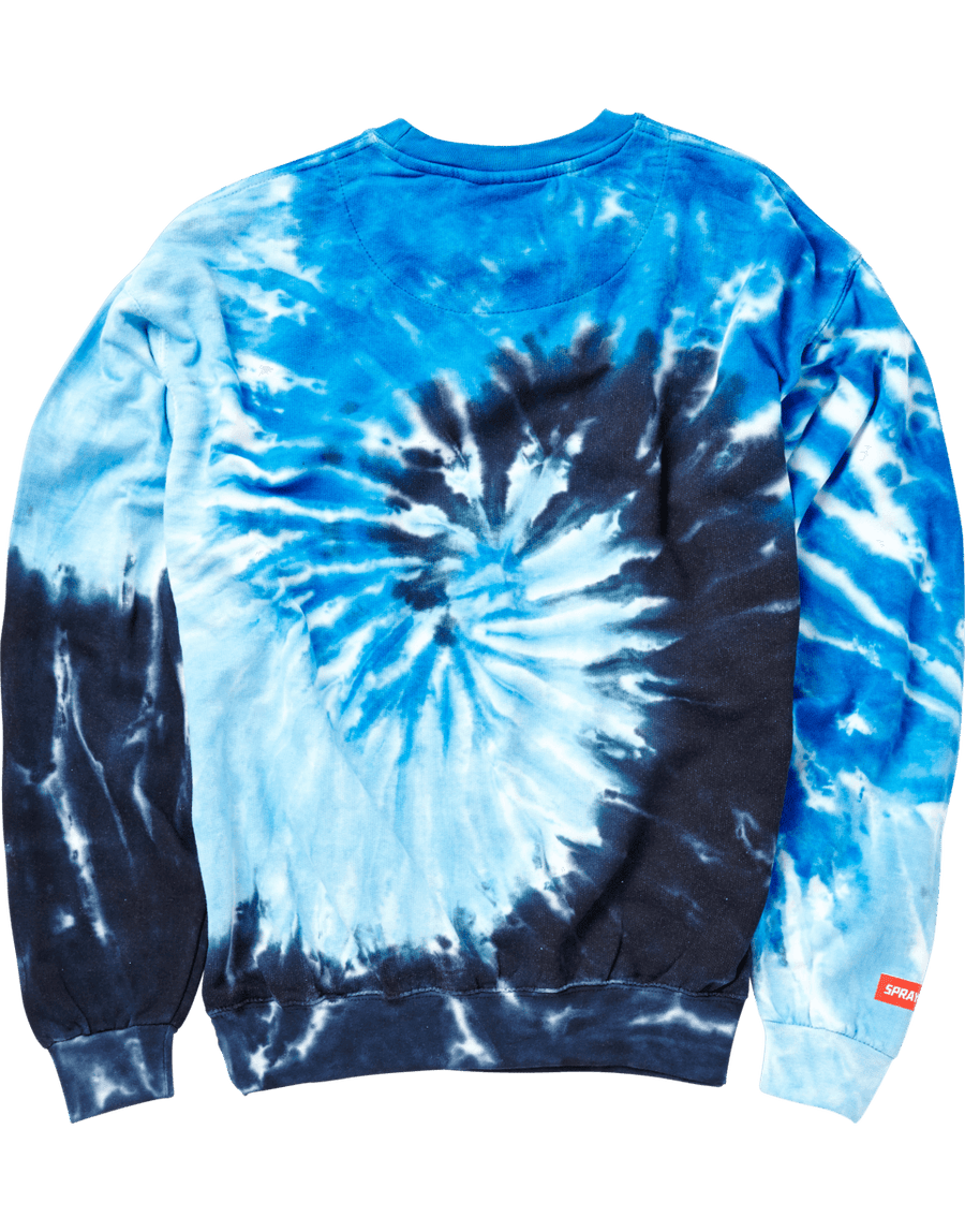 SPRAYGROUND® OUTERWEAR DISRUPTIVE BEHAVIOR DISORDER CREW ROYAL BLUE TIE DYE