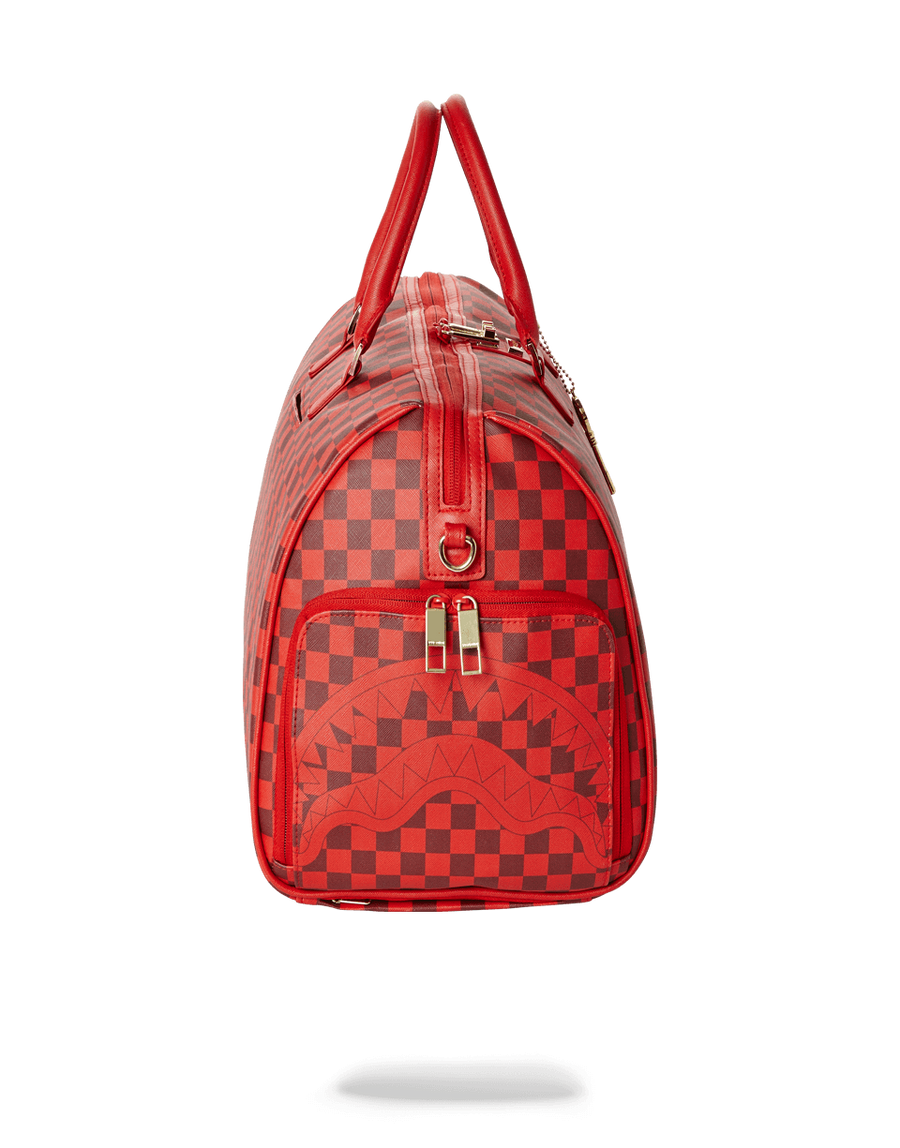 SPRAYGROUND® DUFFLE SHARKS IN PARIS DUFFLE (RED CHECKERED EDITION)