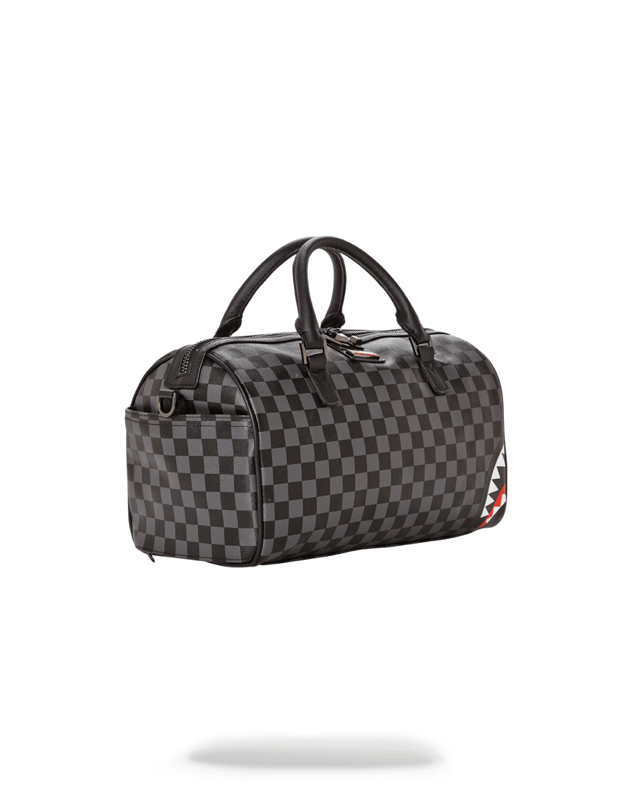 SPRAYGROUND® DUFFLE GREY CHECKERED SHARKS IN PARIS MINI DUFFLE