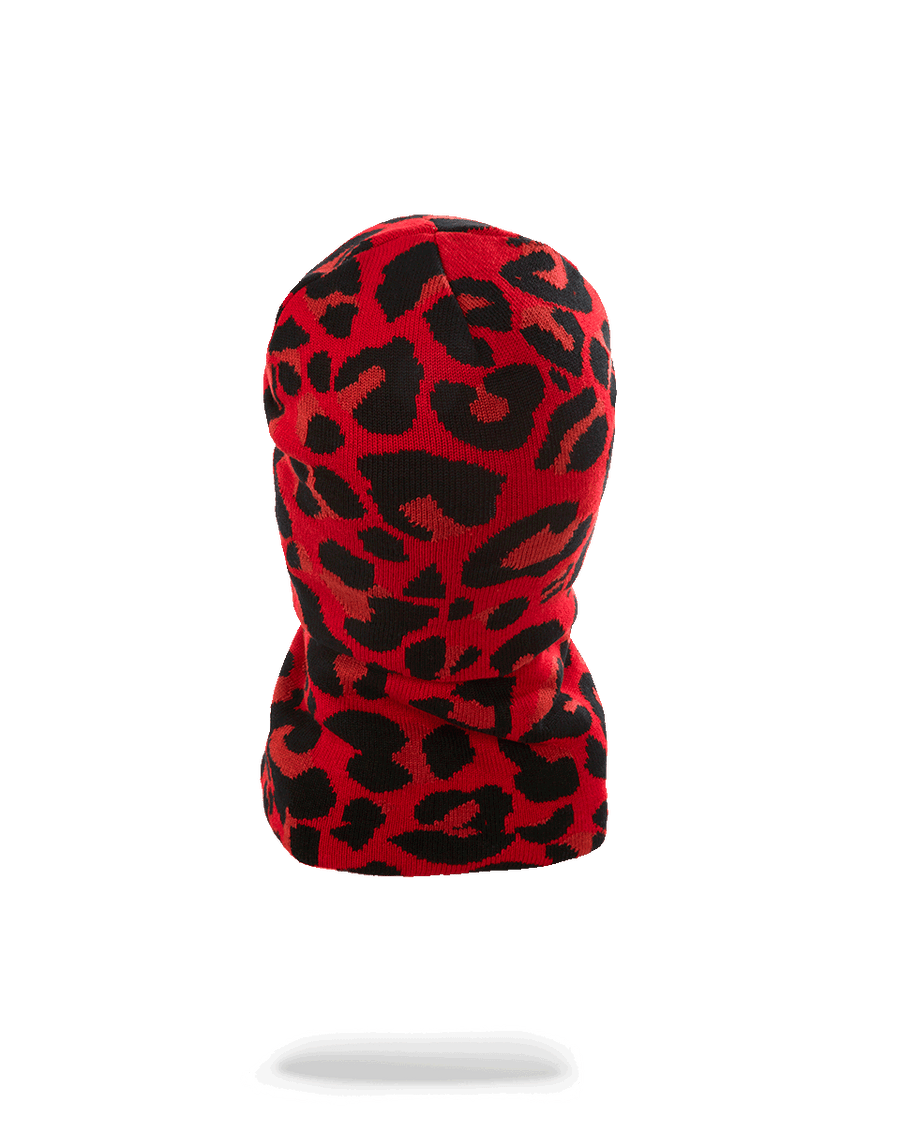 SPRAYGROUND® SKI MASK RED LEOPARD GOLD SHARK MOUTH SKI MASK