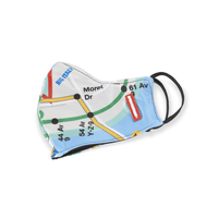 SPRAYGROUND® FASHION MASK NYC SHARK MAP MASK (FORM-FITTING)