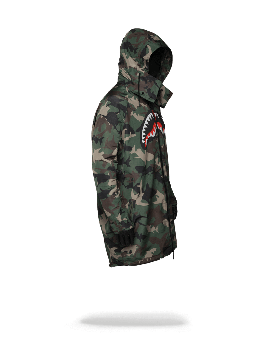 SPRAYGROUND® OUTERWEAR CAMO SHARK PARATROOPER JACKET