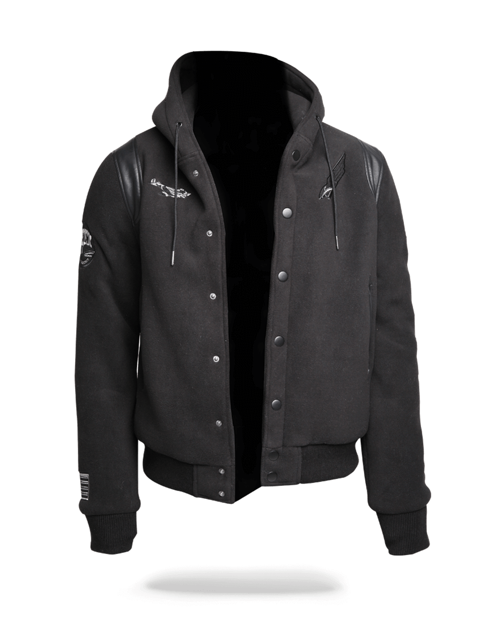 SPRAYGROUND® OUTERWEAR VARSITY ARMY PATCHES JACKET